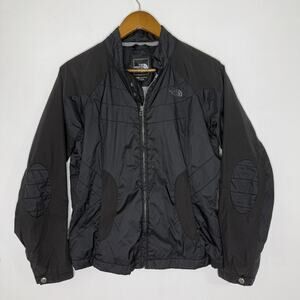 North Face Jacket Womens Medium Black Primaloft Quilted Full Zip Lightweight